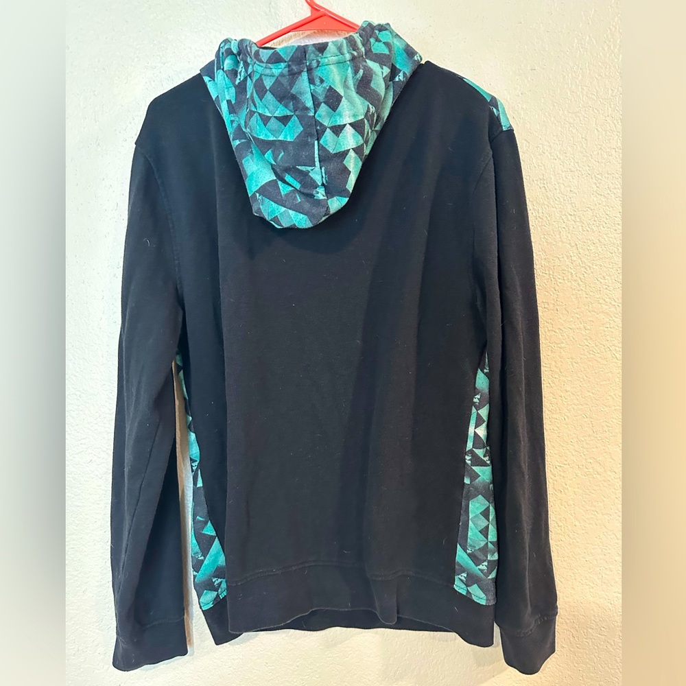 Aztec Navajo southwestern hoodie Large Black Green